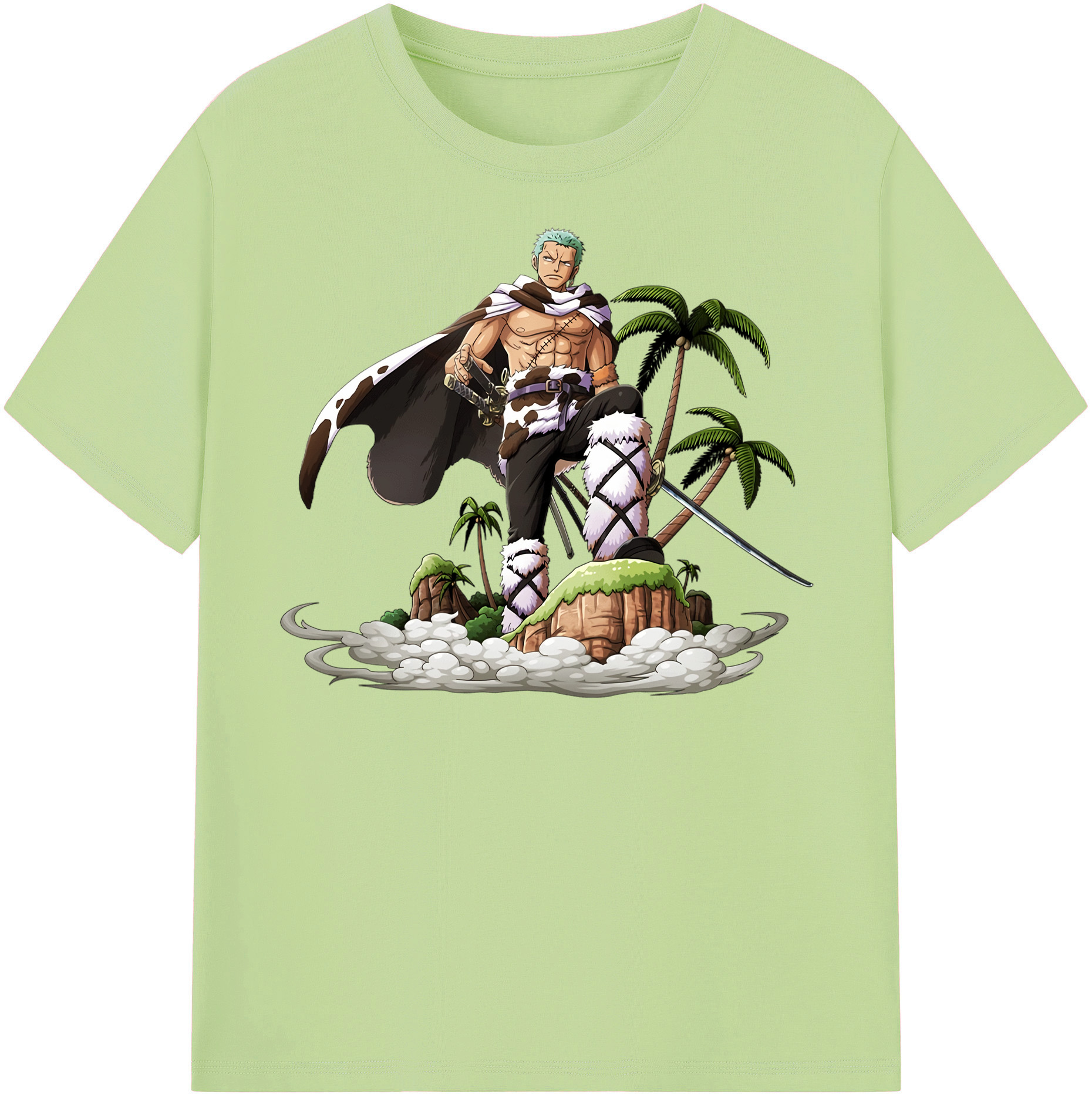 ワンピース ロロノア・ゾロ ONE PIECE Roronoa Zoro 綿100％半袖Tシャツ（フロントプリント）